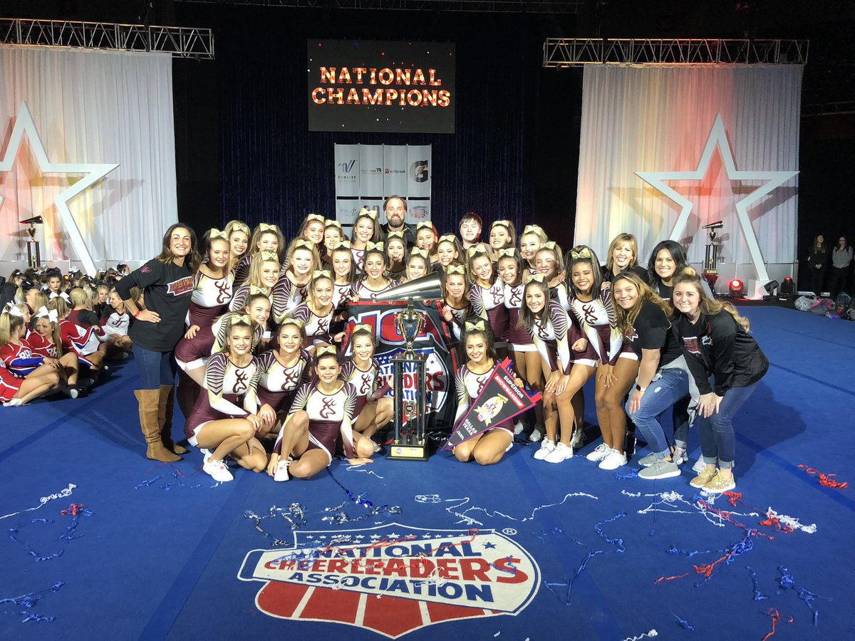 DPHSCheer's tweet photo. We can’t believe it’s finally NCA WEEK!! We’re so excited for Nationals this weekend! #NCAmemories @NCAupdates https://t.co/jpar7fcPHH