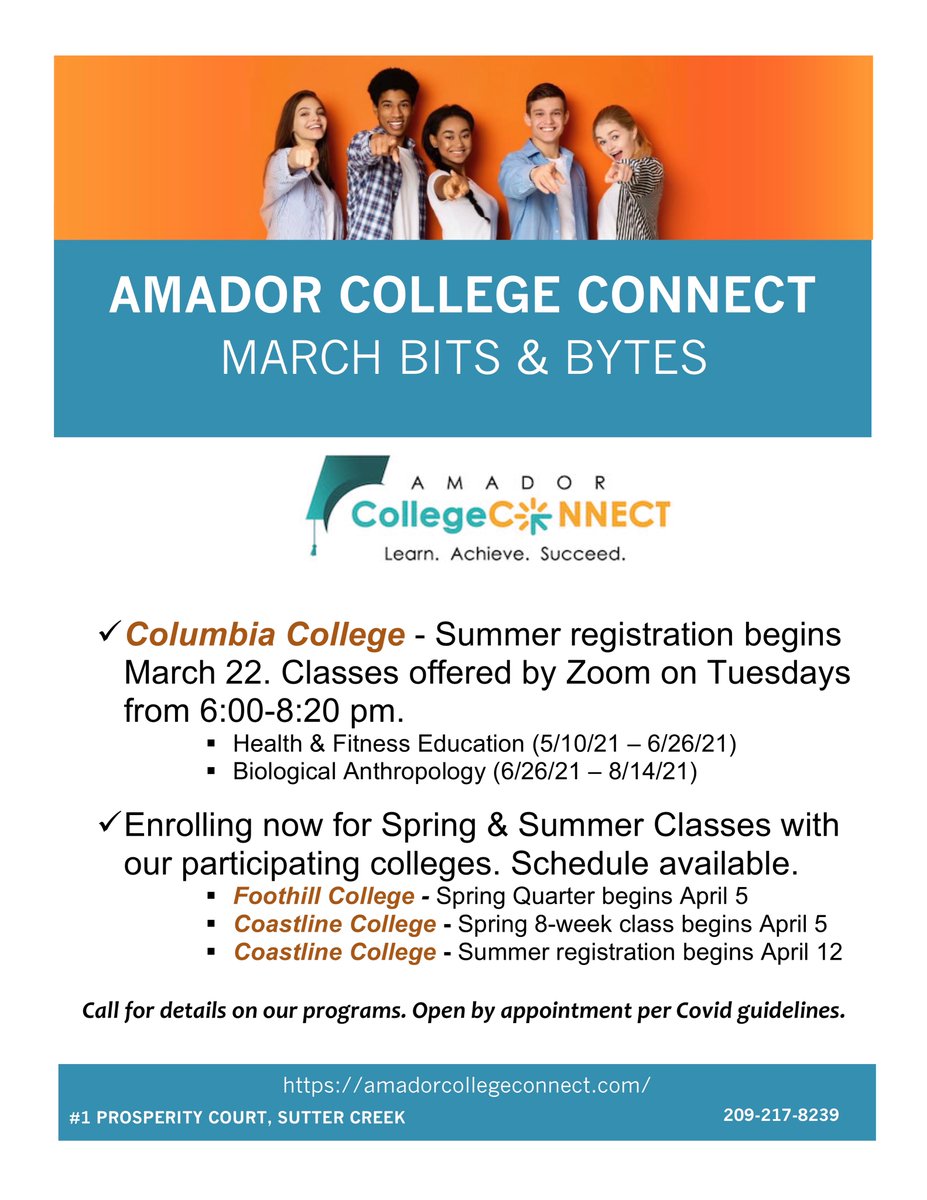 AmadorLearning's tweet image. Thinking about college...summer enrollment at Amador College Connect is starting.  Check it out!