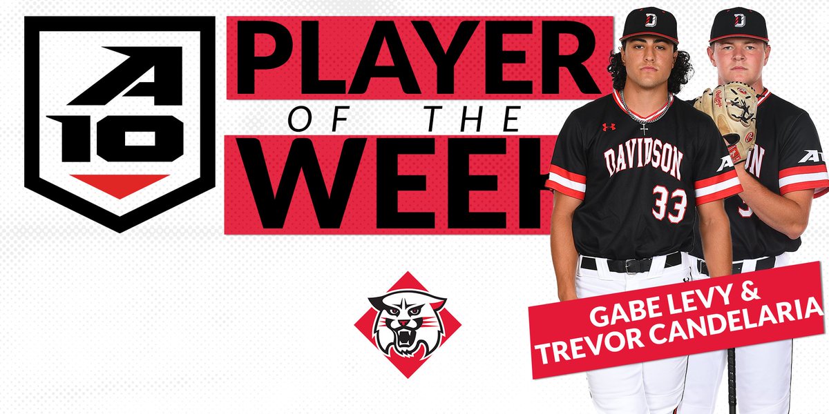 Davidson Baseball (@davidsonbase) on Twitter photo Series Sweep ✅
A-10 Player of the Week ✅
A-10 Pitcher of the Week ✅
Juniors Trevor Candelaria (RF) and Gabe Levy (RHP) have earned the first <a href="/atlantic10/">Atlantic 10 Conference</a> awards of the season!
📰: bit.ly/3b44AZW Series Sweep ✅
A-10 Player of the Week ✅
A-10 Pitcher of the Week ✅
Juniors Trevor Candelaria (RF) and Gabe Levy (RHP) have earned the first <a href="/atlantic10/">Atlantic 10 Conference</a> awards of the season!
📰: bit.ly/3b44AZW