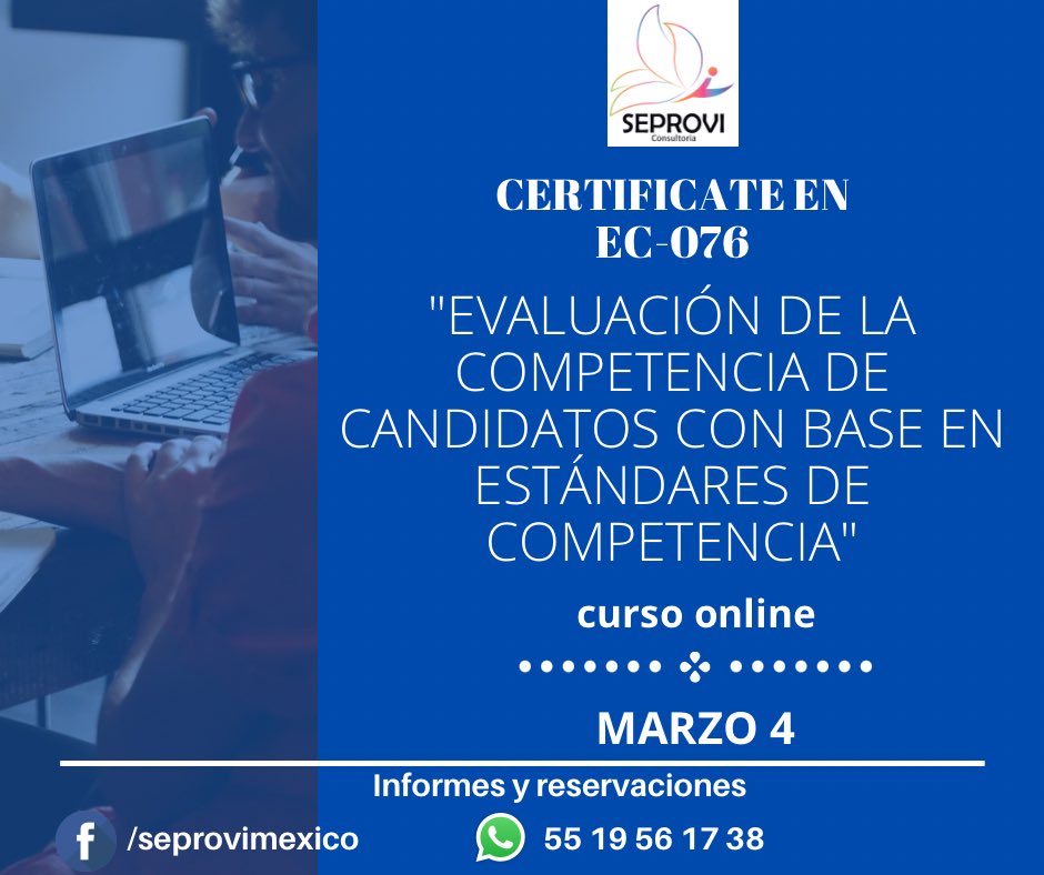 CSeprovi's tweet photo. Forma parte nuestro Centro Evaluador de Competencias y certifícate en el EC0076 como Evaluador de Estándares de Competencia!!
#CursoEnLinea #seprovi #consultoria #ec076 #certificate https://t.co/nLjatPmrlq