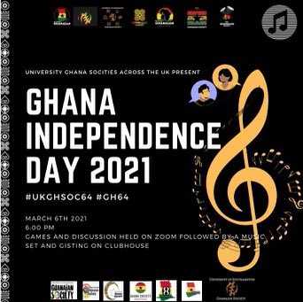DMU_GHS's tweet photo. Come celebrate with us🥳🇬🇭🇬🇭.              #UKGhSoc64 #Gh64                                 Link in bio to register! https://t.co/QufdP4YU8P