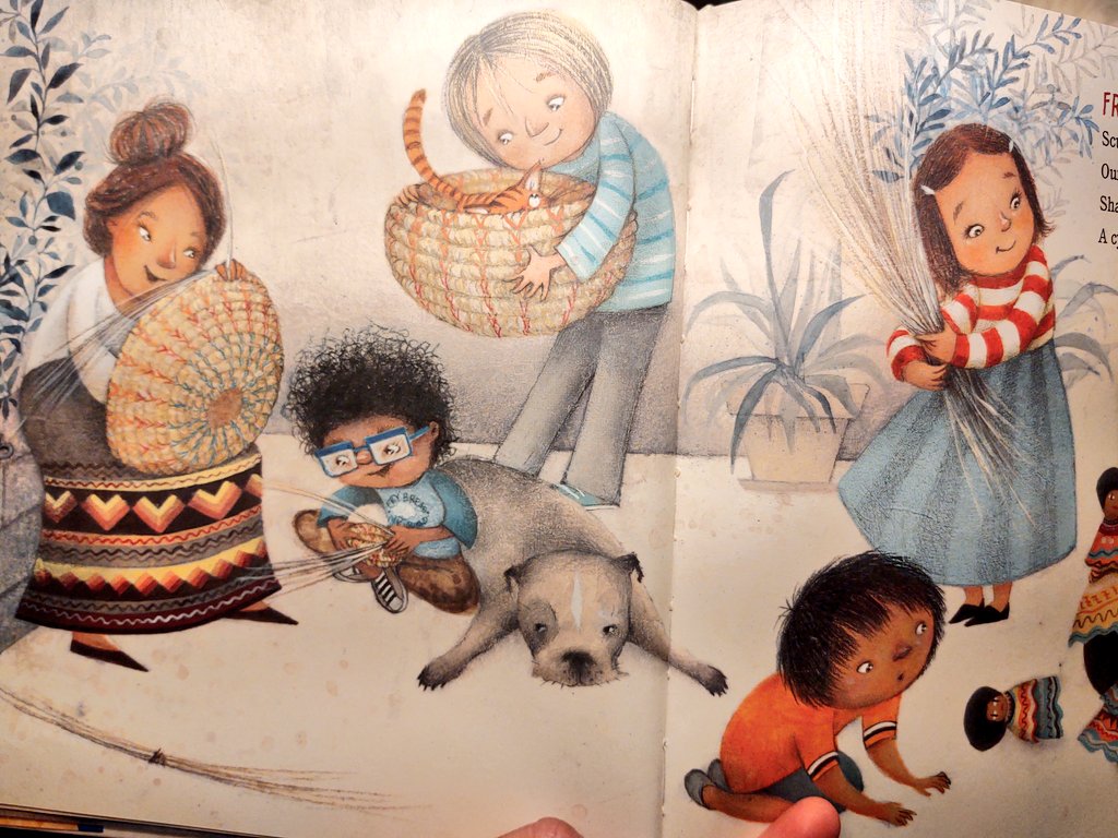 MrMarkGarner's tweet photo. 6th Grade Repertoire Reading:
Me: As a historian, I look at this illustration and think of my own culture. Where might we find similar baskets? (Answer: Charleston)
Student: World Maaarkeeeet.
#ReadAloud #FryBread #Lex1SS #Lex1Literacy https://t.co/pHG8lElMk9