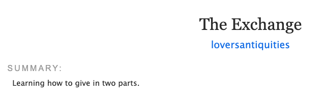 LoversAntiquity's tweet photo. Part two is up!

The Exchange // 5.8k // E (feat. graceplay 🌀)
Dean/Castiel
#destiel #deancas #destielfic #spnfic
Part 2: Castiel returns home after a fruitless search to find Dean with a wound to his soul, one only he knows how to heal.

https://t.co/rpwWuVXaYW https://t.co/ncLY98joQs