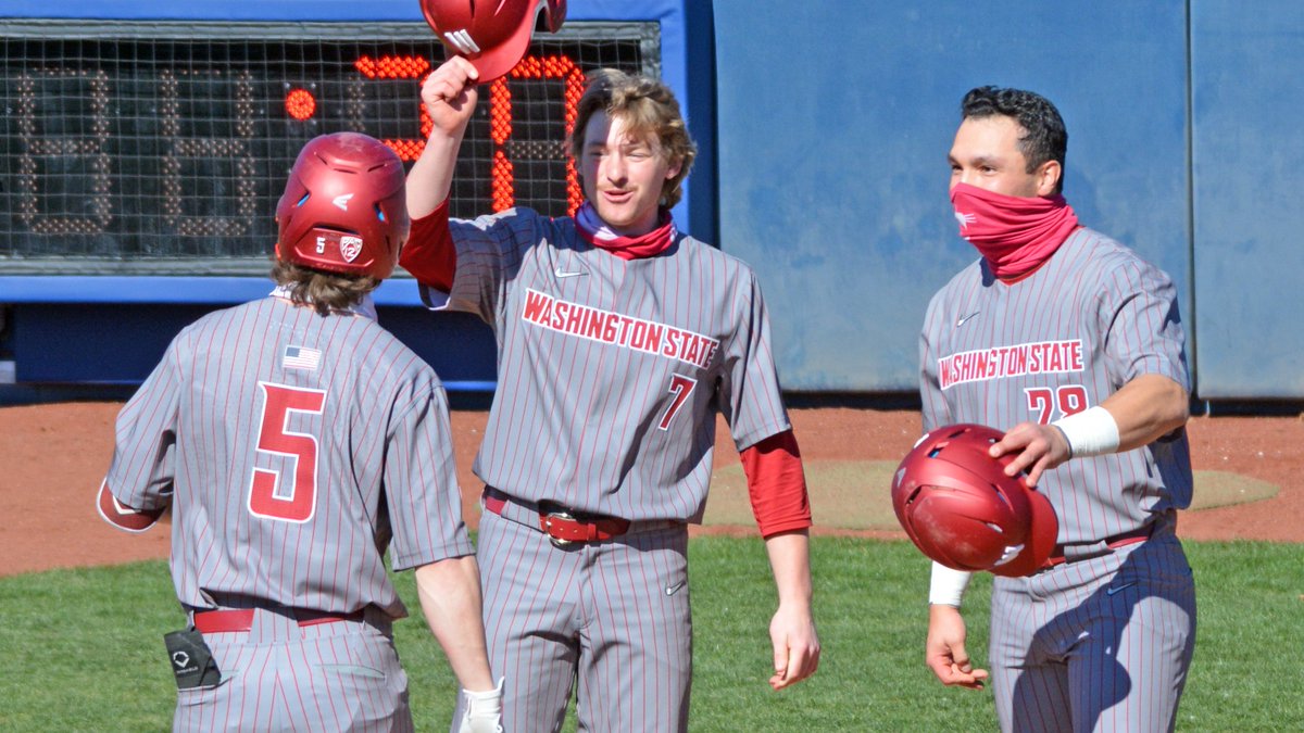 wsucougarbsb's tweet image. The Cougs enter week 3⃣ among the nation's leaders in a couple categories!

3rd - Runs (83), leads Pac-12
4th - Hits (90)
6th - Hit-By-Pitch (18), leads Pac-12
9th - Scoring (10.4), leads Pac-12
17th - Pitching K, leads Pac-12
18th - HR (11), leads Pac-12

#GoCougs