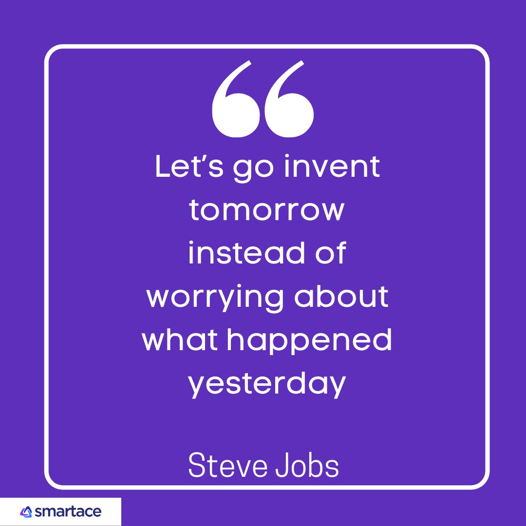 SmartAceSocial's tweet photo. "Let’s go invent tomorrow instead of worrying about what happened yesterday.”
- Steve Jobs -

#Smartace #SmartAce #HRSolution #HRSoftware #SME #MondayMotivation #Success #SmartBusiness #Technology #Quote https://t.co/XryqbixFlC