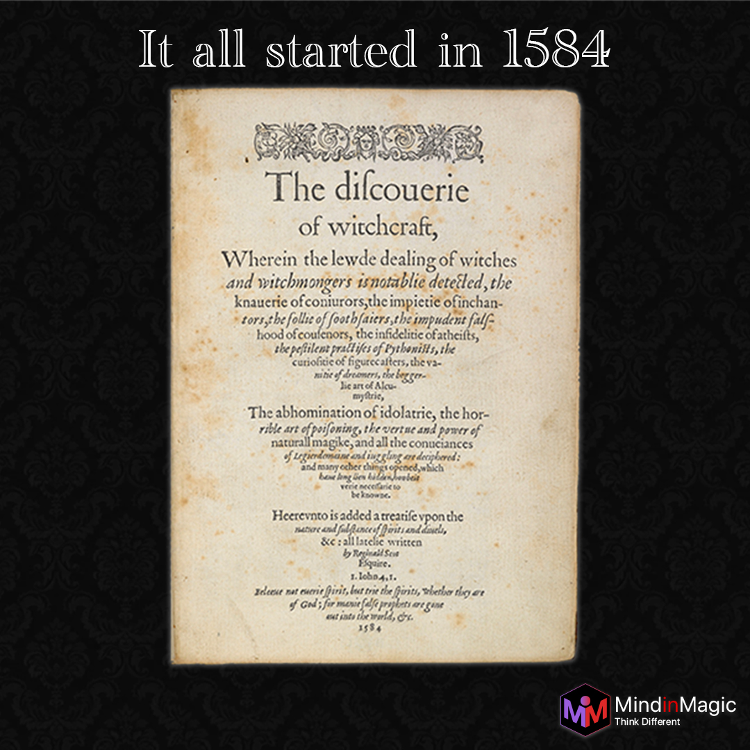 mindinmagic's tweet photo. In 1584 Reginald Scot wrote The Discoverie of Witchcraft. 
 Not much has changed since then on how magic is presented for learning purposes. We are going to change that https://t.co/8w3097VDjD https://t.co/zXKAVQtudH
#mindinmagic #magic  #magicians #wonder #astonishment #meaning https://t.co/sgBLZWzQgL