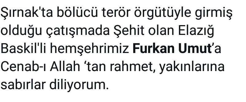 Derinkuvvet's tweet photo. Geceden beri Şırnak ta olmayan bir çatışmada Şehit olduğu idda edilen askerimiz .haberi dolaşıyor.
Her hangi bir saldırı yada taciz bilgisi mevcut değil.
Askerimizin intihar ettiği bilgisine ulaştık.
Yurt içinde erzak getirecek adam bile bulamıyorlar artık .bırakın saldırıyı! https://t.co/AtY0PLevba