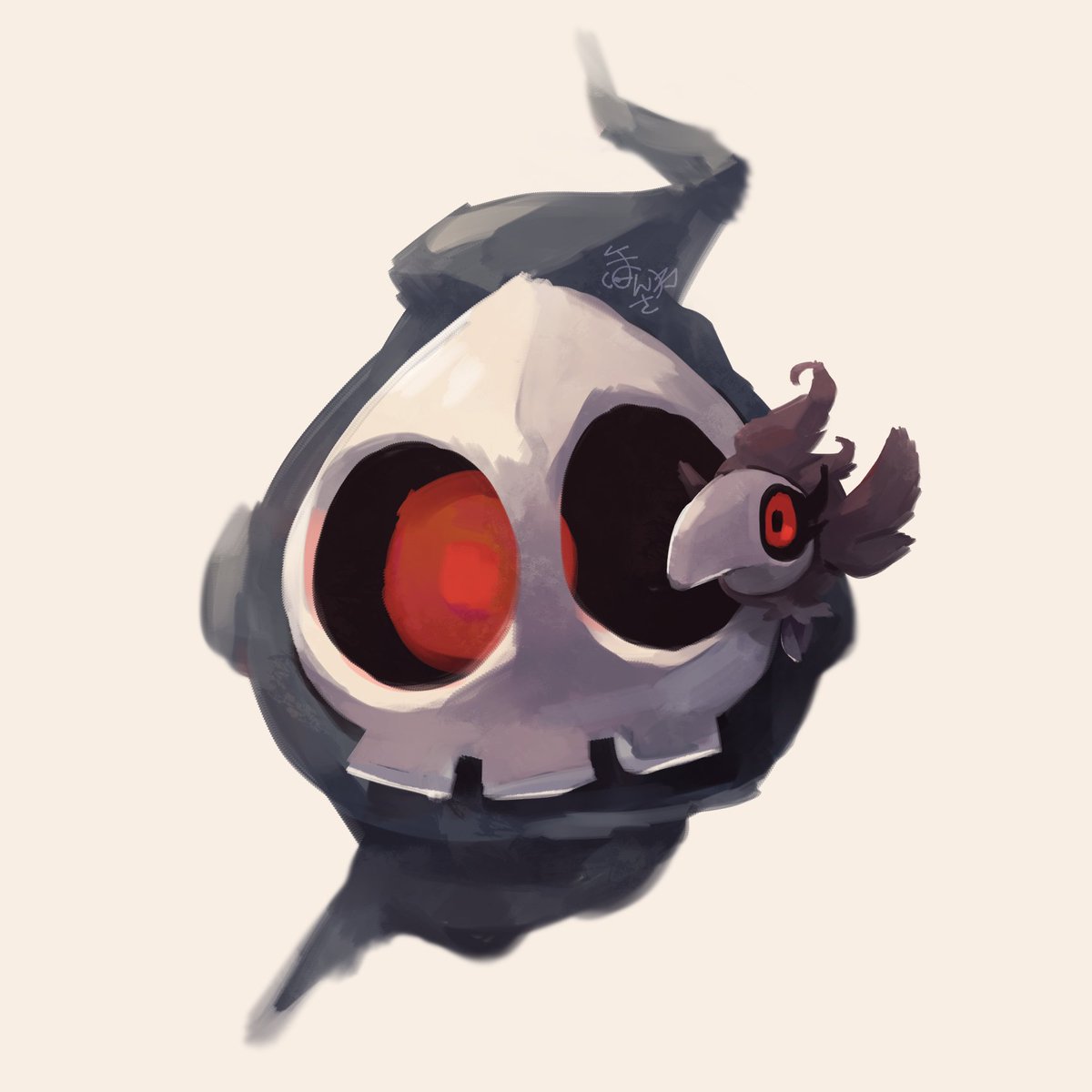 no humans pokemon (creature) red eyes white background signature simple background solo  illustration images