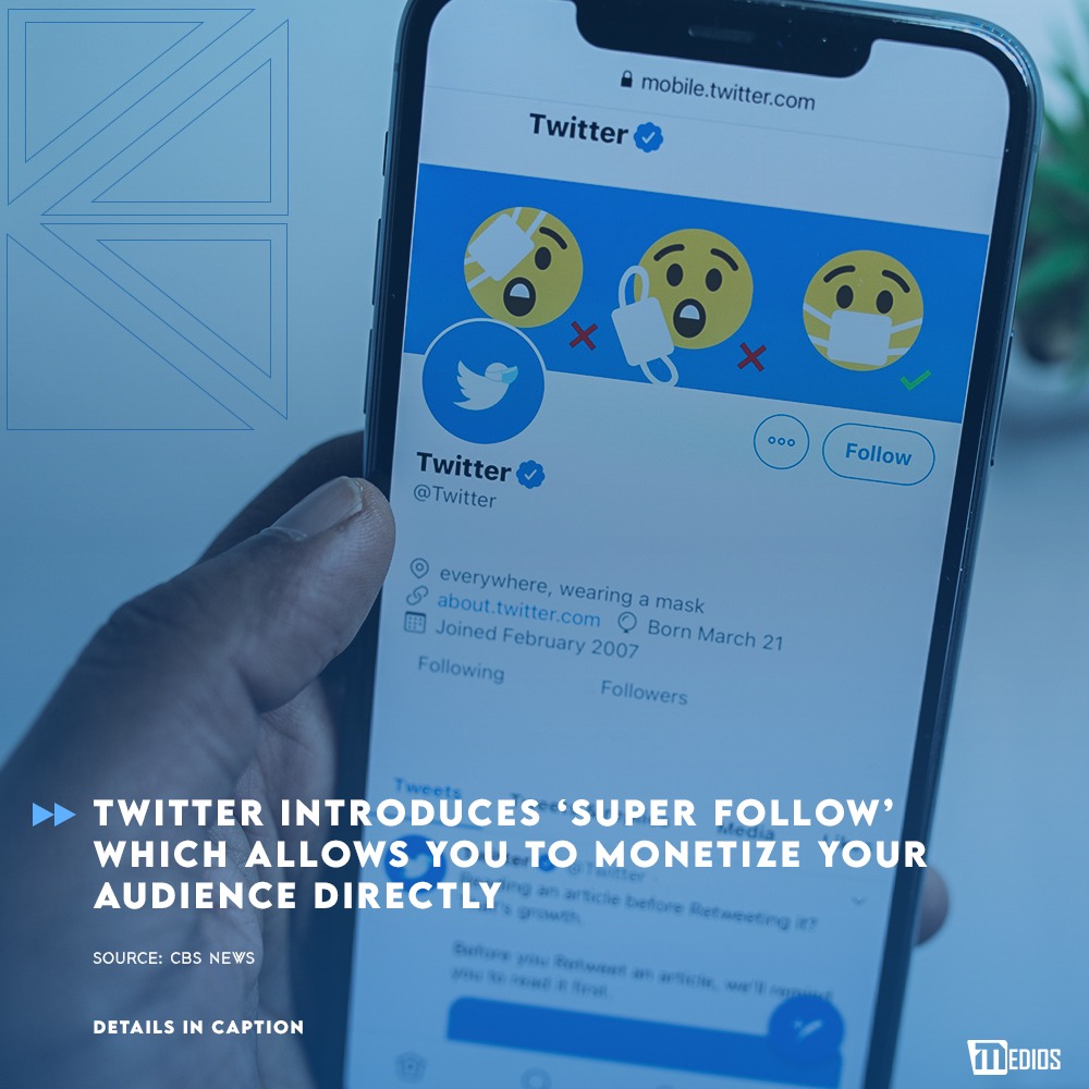 MediosLimited's tweet photo. Twitter is branching out from advertising to find more ways to make money — both for itself and for its most prolific users, whether those are businesses, celebrities or regular people.

The new feature; Super Follows is not available yet but https://t.co/KBPIju4dsU