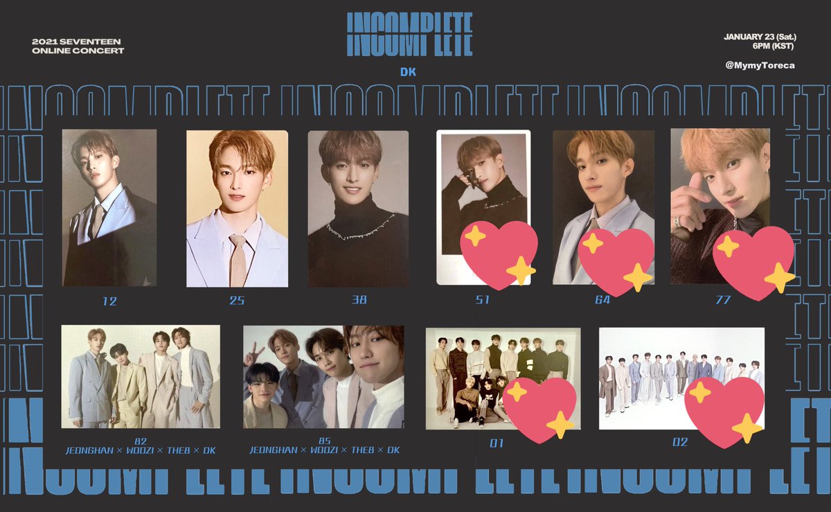 dk17dk17's tweet photo. SEVENTEEN incomplete オンコン
トレカ　交換

譲　写真①
求　写真②💖
　　ドギョム

郵送のみ
フォロー外の方は固定ツイートをお読みください。
お読みになってない、ご理解頂いてない方へのご返信は出来かねます。 https://t.co/r0UOlfKk3J
