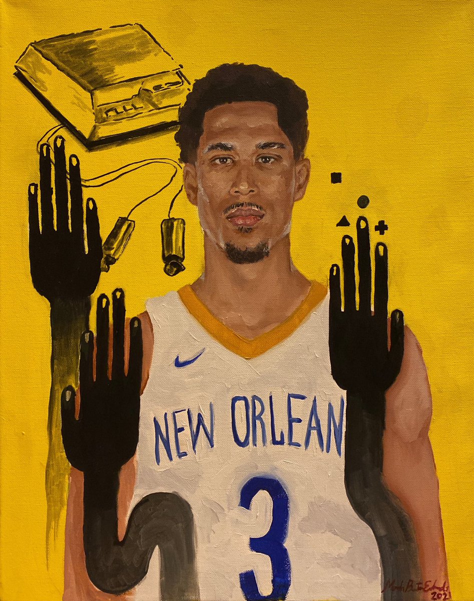 Y’all check out these paintings I made for <a href="/ZO2_/">Lonzo Ball</a> and <a href="/joshhart/">Josh Hart</a> a few weeks ago. I think they look very niceee 😎😎