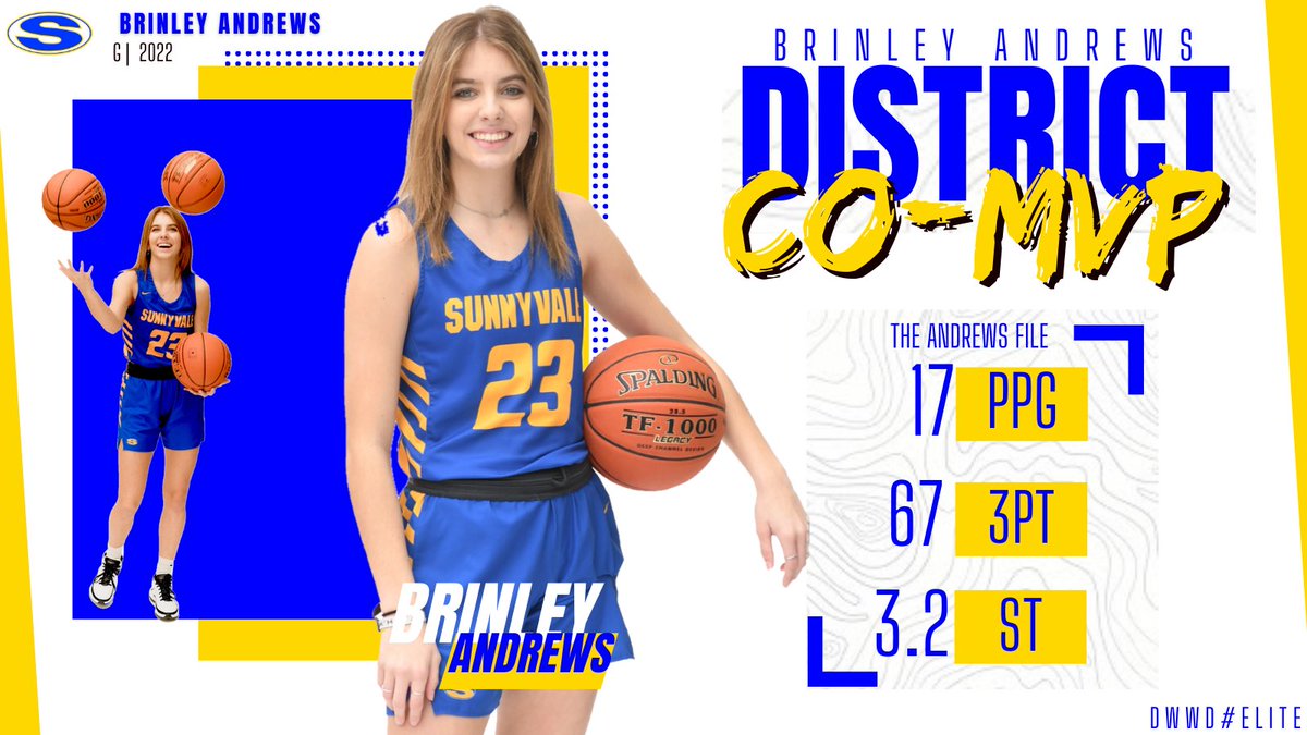 Congratulations to BRINLEY ANDREWS for being named the CO-MVP of District 13-4A!