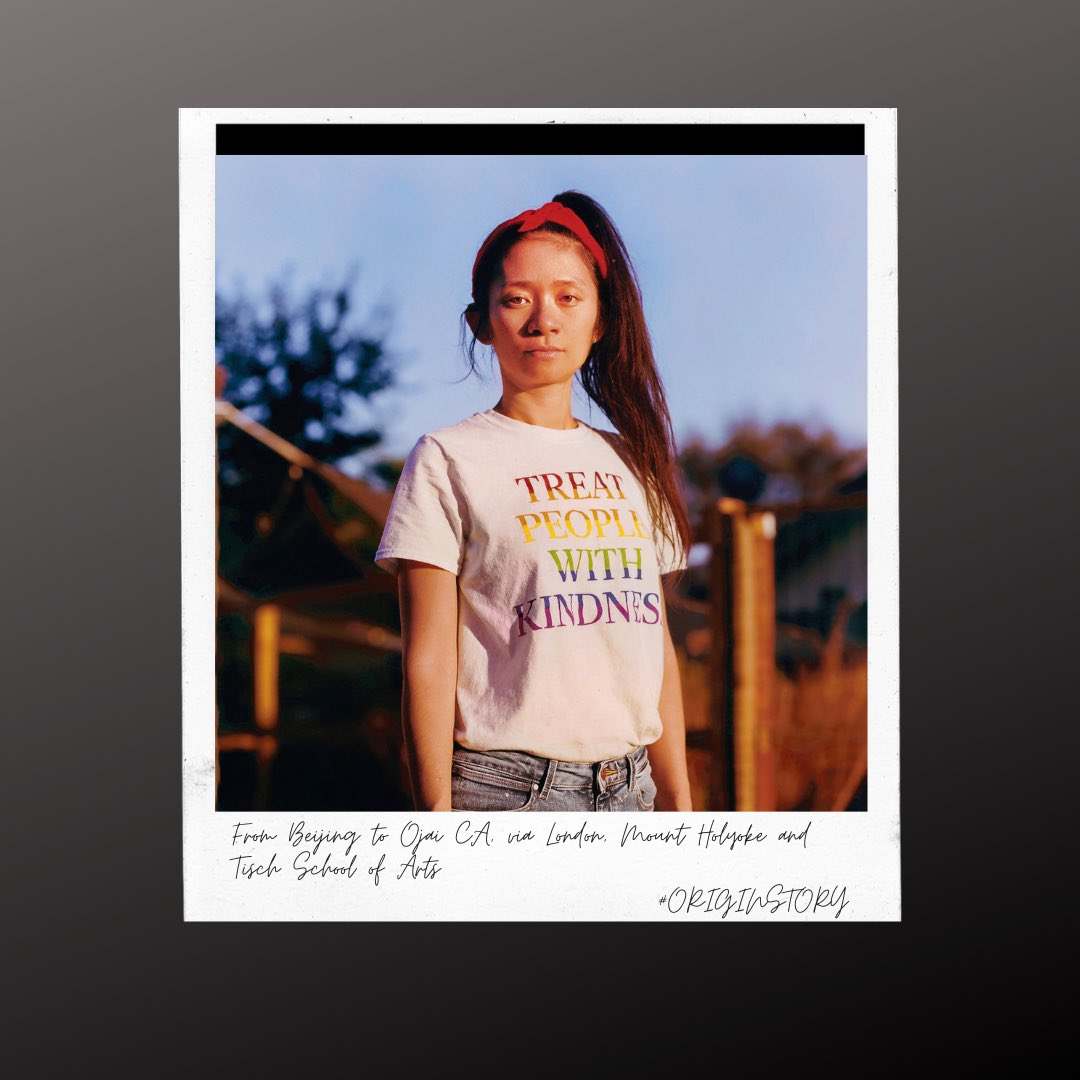 WomenStorySalon's tweet photo. Kicking off our photo #StoryADay series w/ #ChloeZhao of #Nomadland. Everyday this month we will feature 1 👩🏻‘s short story in 4 parts: #storycore: who she is #originstory: where she’s from #storysurprise: surprise fact  #InHerWords: quote from her!  #womeninfilm #impactstories https://t.co/E0Wl2a5Z4M
