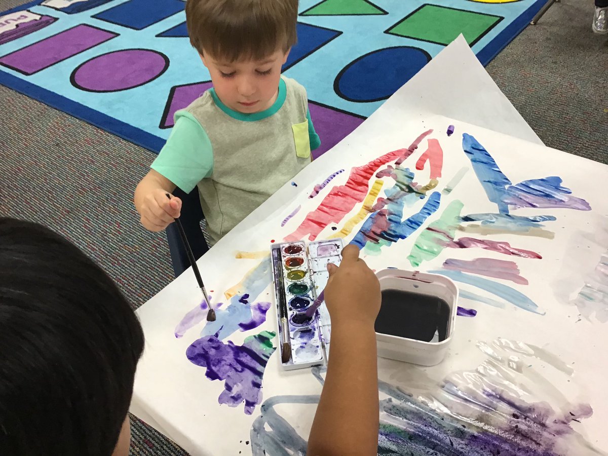 Ms_Prickett's tweet photo. Today at the ECC they read the Three Blind Mice. Then they painted with their eyes closed and then in the dark! Pretending to be the three blind mice. My son was so excited to tell me all about it when I picked him up from school. I love his daycare! #keeplaportestrong #lpisdecc https://t.co/E0bj4GgDlY
