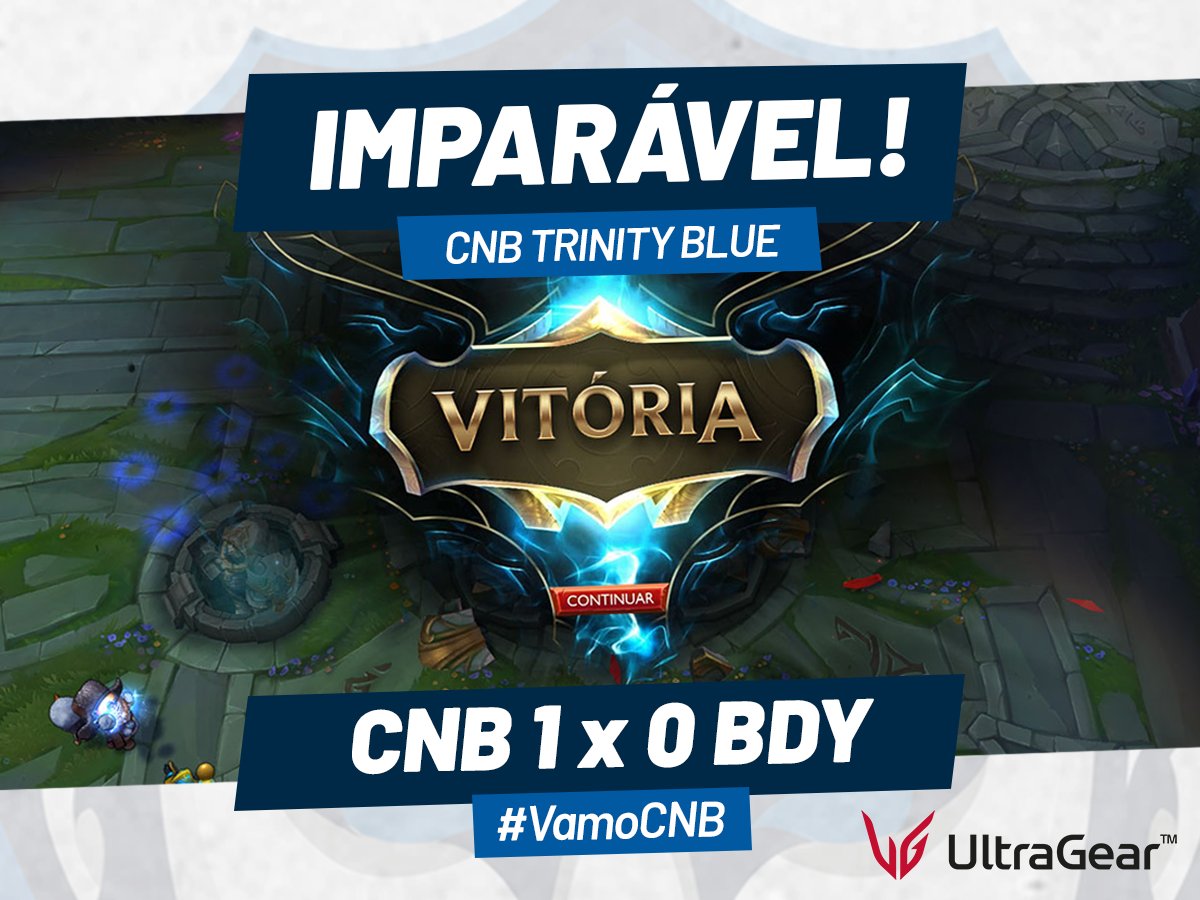 cnbacademy's tweet photo. A Trinity Blue está IMPARÁVEL! Nosso time vence mais uma partida na #LBLOL e cola na liderança do Grupo D!
#VamoCNB 🔵⚪️ https://t.co/G5eaq50zt9