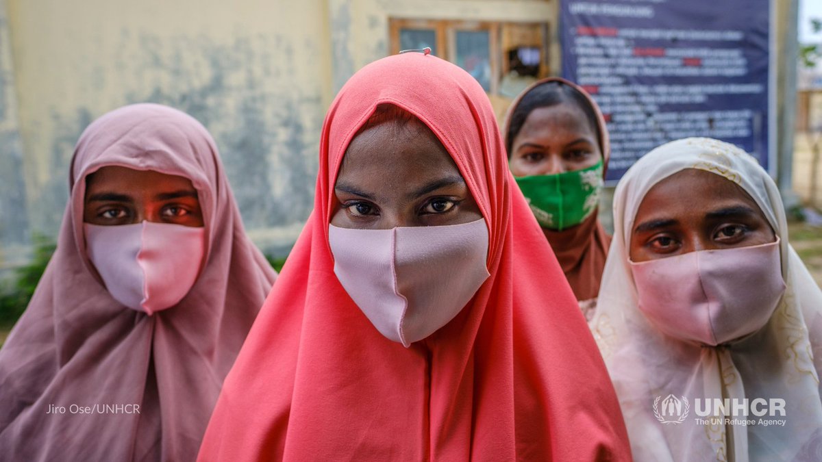 UNHCRAsia's tweet photo. In 2020, around 63% of #Rohingya refugees from #Myanmar rescued at sea were women + children.

With an uncertain future in crowded camps, they are at high risk of sexual + gender-based violence.

Many undertake dangerous boat journeys to reunite with family or in search of safety https://t.co/IOvSqcaA1P