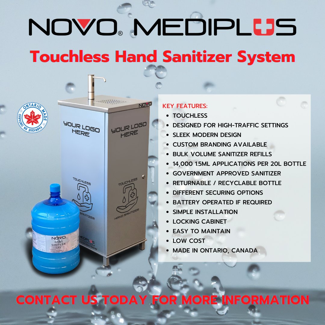 NMediplus's tweet photo. Our high volume touchless sanitizer system provides a top-quality, durable &amp; reliable solution in a 20-liter bottle, providing an assurance of reliable supply at an affordable cost to our partners. https://t.co/GifBtRRXv0