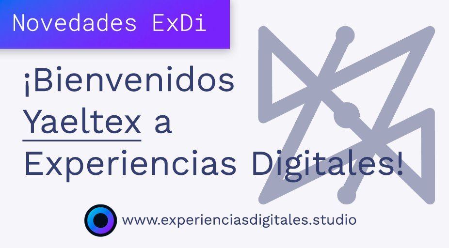 ¡Bienvenidos Yaeltex a Experiencias Digitales!
Les queremos contar que a partir de hoy comenzamos a trabajar junto a los grosos de <a href="/yaeltex/">Yaeltex</a>  en el diseño, desarrollo y mantenimiento de su tienda online.

#woocommerce #wordpress #wordpresswebsite