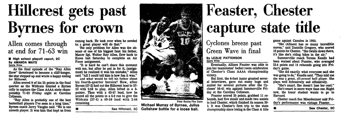 LostLettermen's tweet photo. State Championship Week- '93 Ray Allen/Allison Feaster
*Ray (25pts) and Allison (35pts)leave no doubt....
https://t.co/C7YSdVppH8
#rayallen
#allisonfeaster
#chesterschoops
#hillcrestdazell https://t.co/GweqIOKFJL