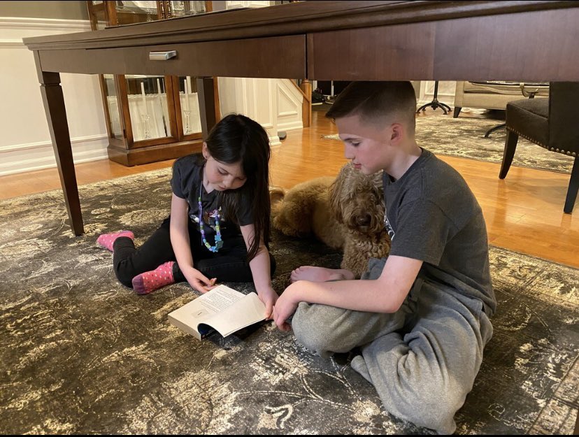 DarciMarek's tweet photo. March is Reading Month fun...read under a table! 📖
#EscapefromMrLemoncellosLibrary
@DES_Vikings https://t.co/0f7TTA0rAN