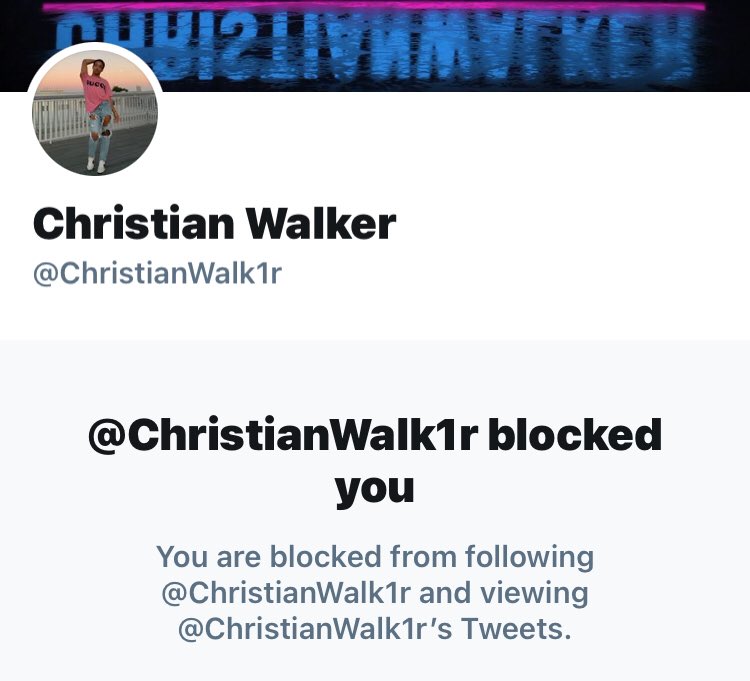 RealAlexSnyder's tweet image. CHRISTIAN WALKER BLOCKED ME GUYS LMAOOOOOO