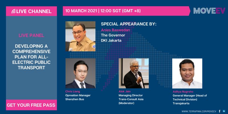 Transconsult1's tweet photo. Transition to #electricvehicle is a means of achieving #decarbonisation of #transport infrastructure. In upcoming #MOVEEV on 10 Mar, @alokjainhk will be discussing experience of #ShenzhenBus and plans of #Transjakarta #electricbuses.
Register for free at https://t.co/VPTC5NinZI https://t.co/zJbQLi9v6w