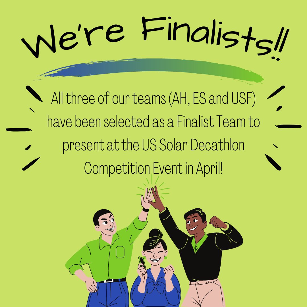 monash_solardec's tweet photo. MSDT is excited to announce that all three of our teams were selected as finalist teams! As one of 63 finalists, our teams will present to industry-recognized jurors at the virtual Solar Decathlon Competition Event on April 15–19,  2021. #solardecathlon #designchallenge2021 https://t.co/AvmyI3VvEp