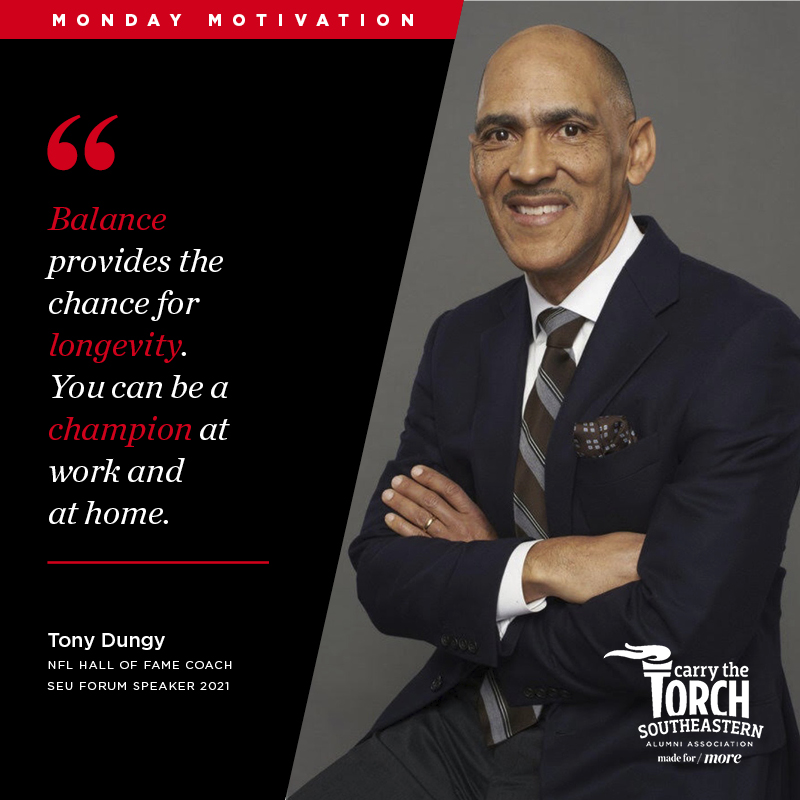 SEU_Alumni's tweet photo. Never too late for a Monday Motivation post from your 2021 SEU Forum speaker, Tony Dungy! We hope each of you will join us for this awesome leadership event!
Register now: https://t.co/jYzdLmB6zq
#MondayMotivation #SEUalumni #FireForLife #CarryTheTorch https://t.co/VqzBJBzna1