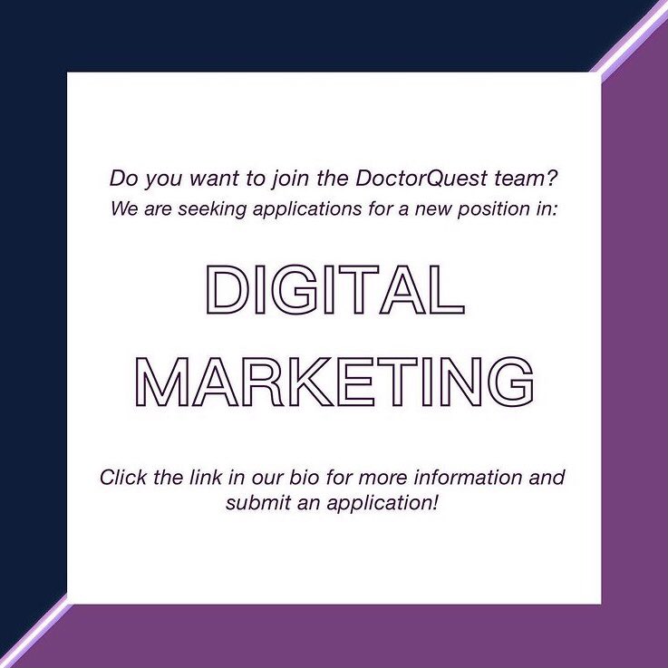 DoctorQuestPod's tweet image. JOIN THE TEAM 👩🏼‍⚕️👨🏽‍⚕️🧑🏻‍⚕️
◽️If you love the DoctorQuest and want to join the team, apply for our digital marketing position!
◽️We are looking for a medical or pre-medical student to promote our content on forums, send emails, and more! Click here: docs.google.com/forms/d/e/1FAI…