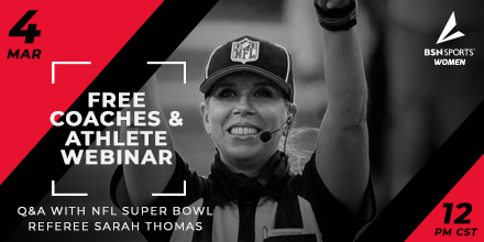 In honor of Women's History Month, we bring you Sarah Thomas.  Sarah is the first full-time female NFL official, and first female to officiate in a Super Bowl.  A true pioneer. Thurs, March 4th at Noon central. Register to hear her story along with a Q&amp;A.  bsnsports.com/ib/sarahthomas