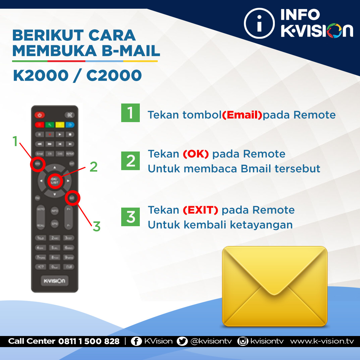 kvisiontv's tweet photo. Cek bmail kamu untuk membaca info-info terbaru dari K-Vision! ✉️ Berikut langkah-langkahnya!

K-Vision On Terus!

#KVision #KVisionOnTerus #AntenaTVZamanNow #TVBerbayar #TVSatelit #InfoKVision #TipsKVision #juaranyaparabola https://t.co/CVZLa3lVtM