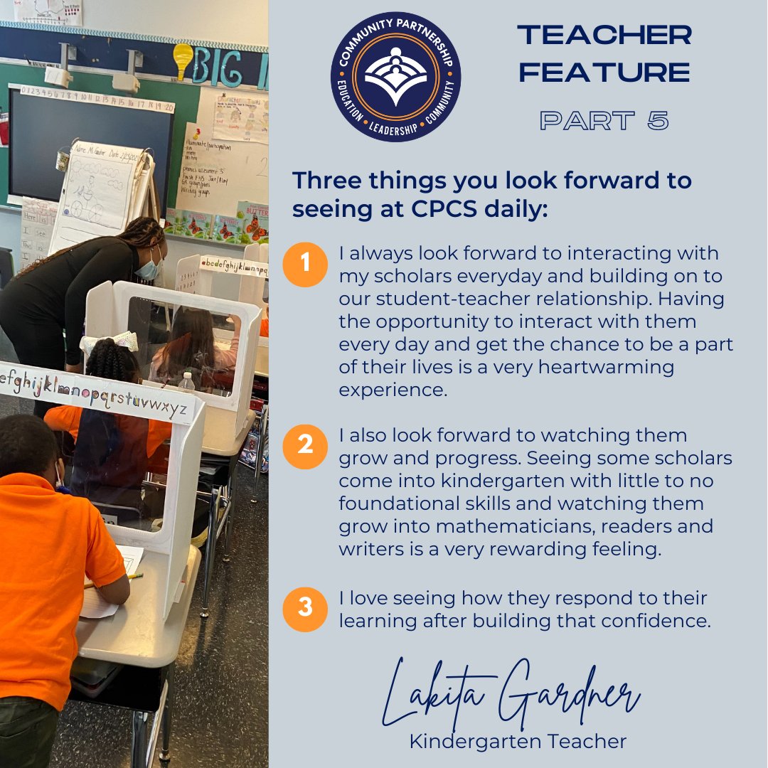 Ms. Gardner cultivates our kindergarteners so they grow to their full potential. Find out what she looks forward to seeing each day at CPCS in the final installment of our teacher feature! #wearecpcs #charterschool #bwc #brooklyneducation #beginwithchildren #brooklyn
