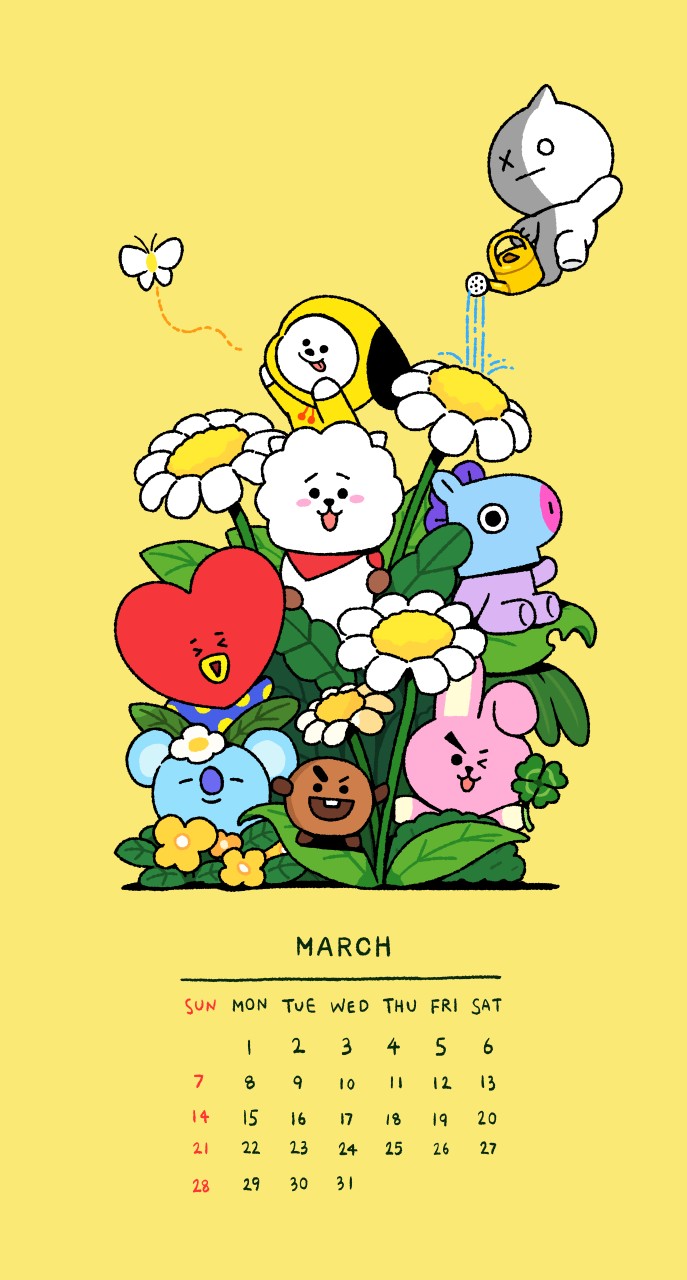 Bt21 Japan Official A Twitter ときめきの始まり 3月もbt21と一緒だよ ときめき いっぱい 3月 カレンダー 壁紙 イラスト Bt21 T Co W8lothfddh Twitter