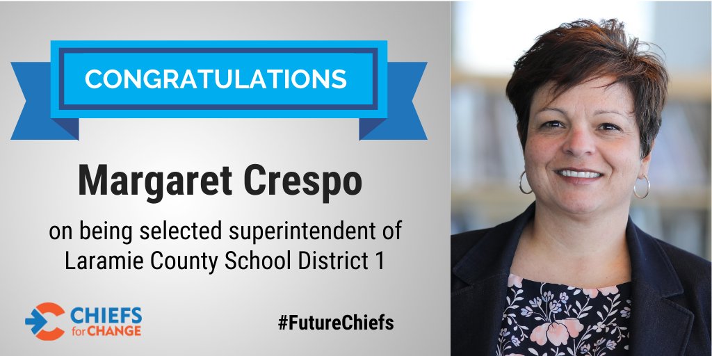 #FutureChief <a href="/Margaret_Crespo/">Dr. Margaret Crespo</a> will be the first person of color, and the first woman of color, to lead <a href="/Laramie_1/">Laramie County School District 1</a>, Wyoming’s largest district! She is now area superintendent in <a href="/BVSDcolorado/">Boulder Valley School District</a> under CFC member <a href="/DrRobAnderson/">Dr. Rob Anderson</a>. #TeacherToChief #WomenLeadingEd chiefsforchange.org/2021/03/01/fut…