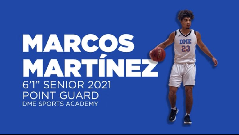 Class of 2021 <a href="/marcosbigbucket/">Marcos Martinez</a> 6’1” 190 PG holding a 3.2 GPA attending DME <a href="/DMEAcademyMBB/">DME Academy Men's Basketball</a> Click on link for film 🎥 youtu.be/lyaXrvWCCHI