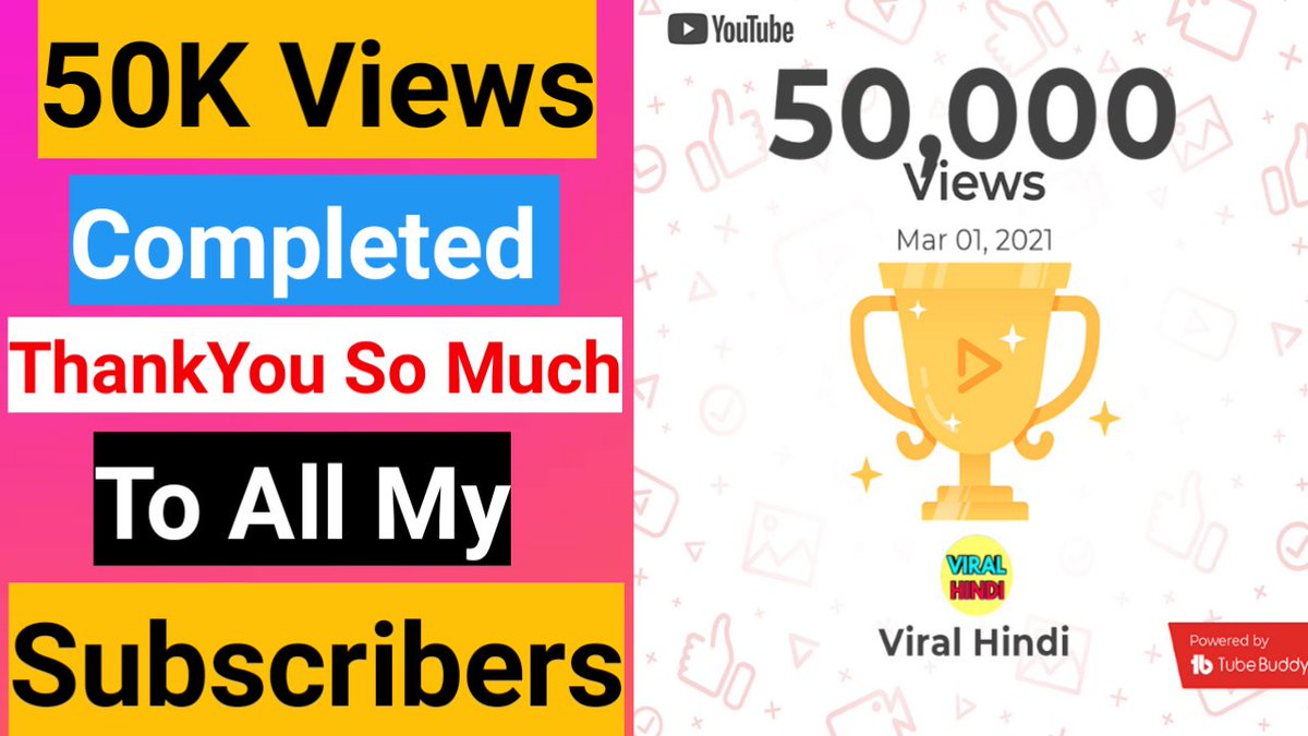 viralhindi29's tweet photo. 50K Views Completed On Our Channel - Thankyou So Much To My Subscribers For Your Trust & Support Viral Hindi - 2021 🔥🔥
https://t.co/7W2BP0bgVp
via @YoutubeIndia
#indiantechcommunity
#techcommunity
#viralhindi #50kviews #Completed #Thankyou #subscribers https://t.co/nPgIJXRJme