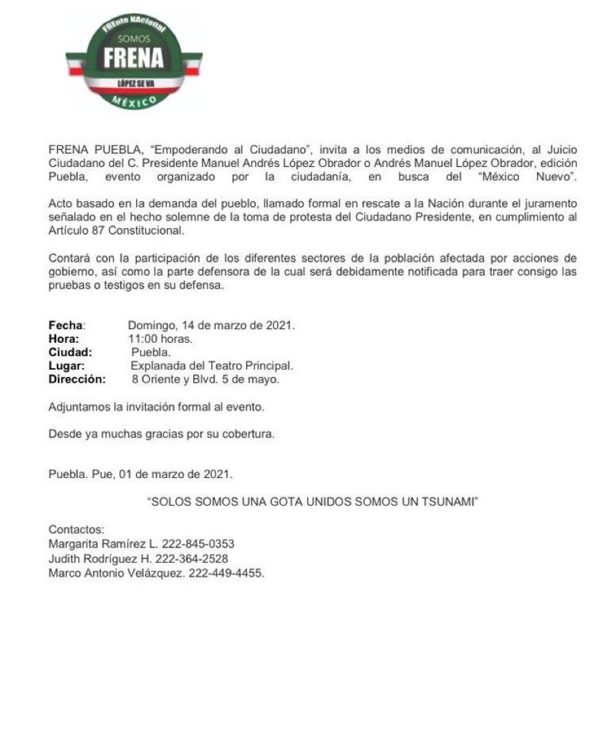 <a href="/OficialFrenaaa/">FRENA Oficial</a> <a href="/EnlaceNoticias1/">Enlace Noticias</a> <a href="/Diario_Cambio/">Diario Cambio</a> <a href="/e_consulta/">Periódico e-consulta</a> <a href="/heraldopuebla/">El Heraldo de Puebla</a> <a href="/diarioelpopular/">El Popular - Noticias de Puebla</a>