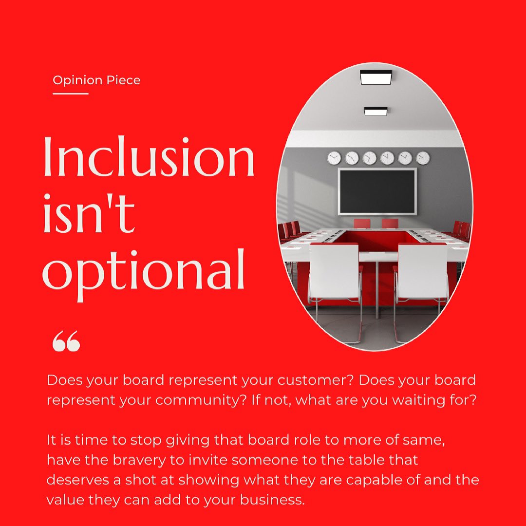 Continued unconscious bias causes businesses to miss out on having diverse talent around the board room table. Couldn’t any business benefit from growth &amp; development rather than more of the same #inclusion #diversity #equity #familyoffice #familybusiness #makeadifference