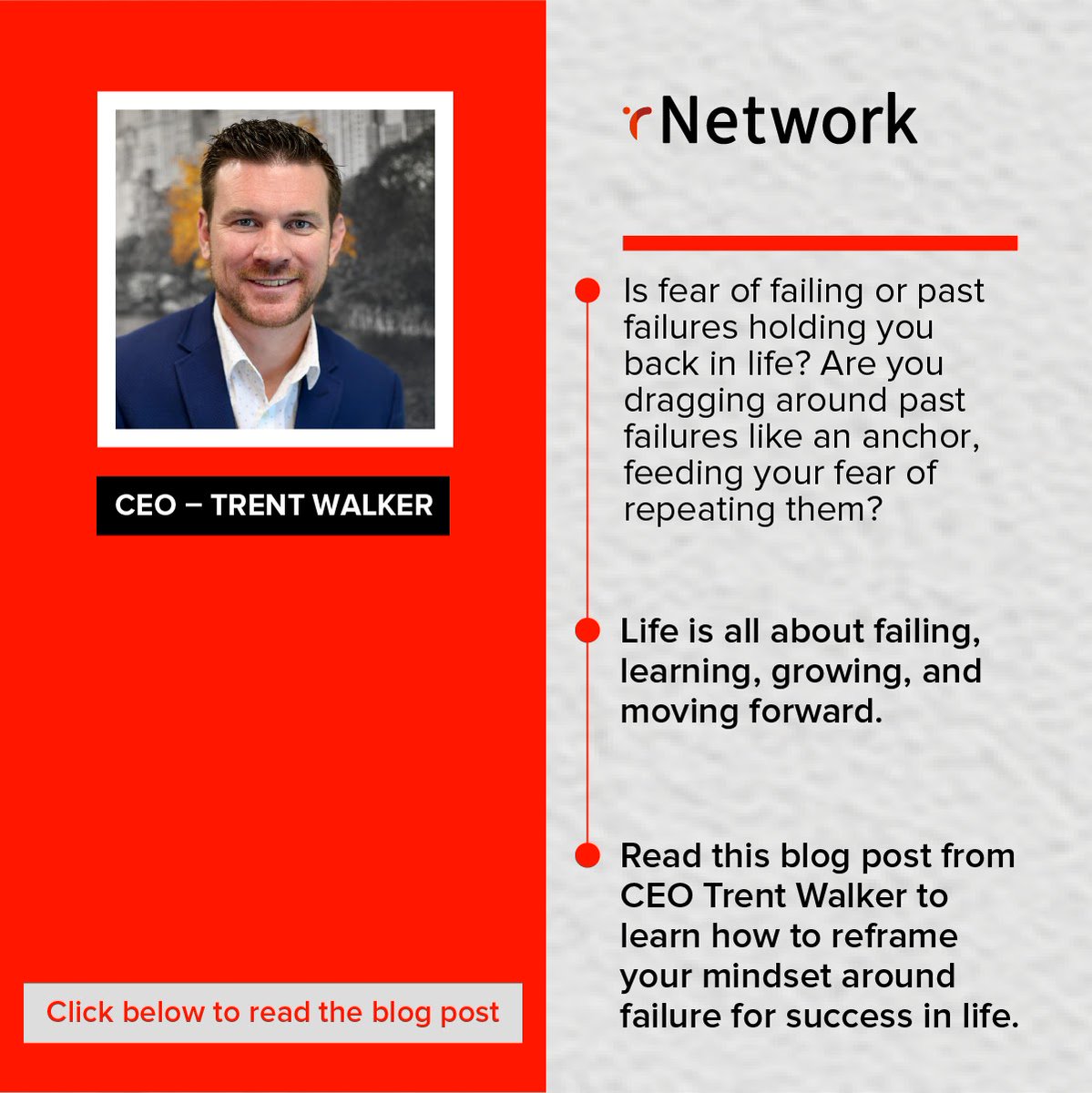 rnetwork_India's tweet photo. Do you judge yourself for your mistakes? Read this blog post from CEO Trent Walker to learn how to reframe your mindset around failure for success in life. https://t.co/llWynOAIje