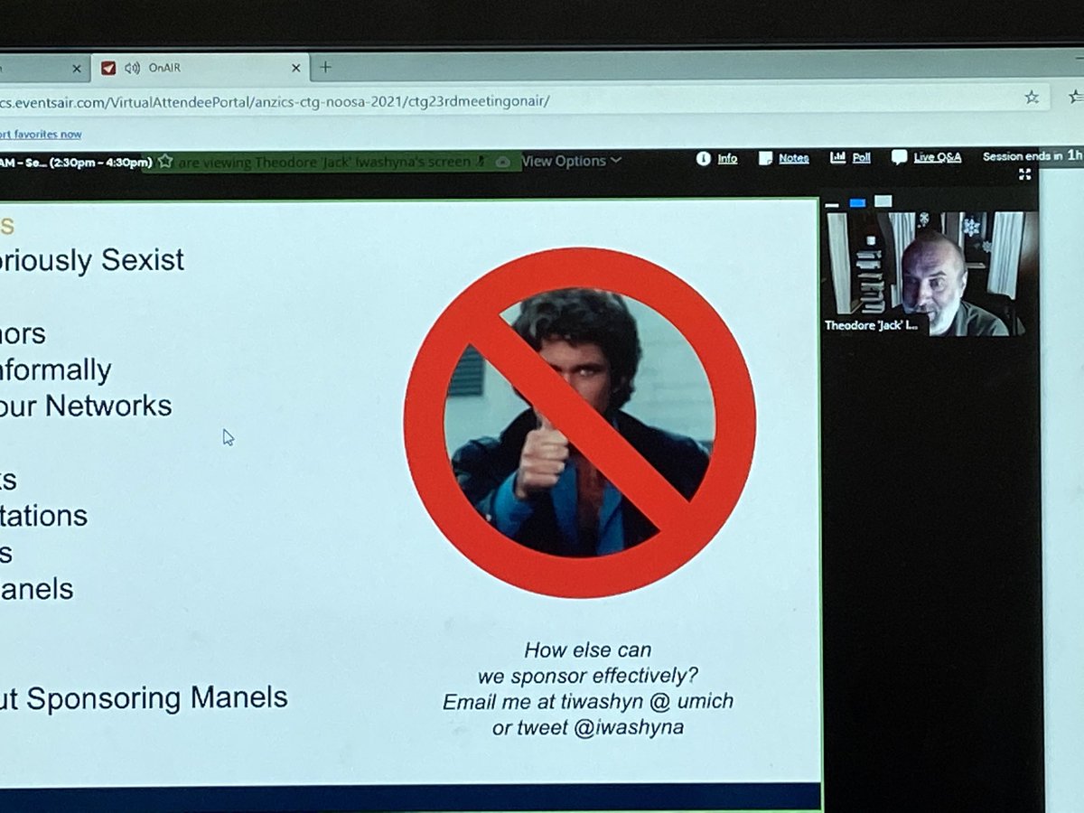 The Hoff and @iwashyna say no to ‘manels’. Diversity in research teams is key #ANZICSCTG