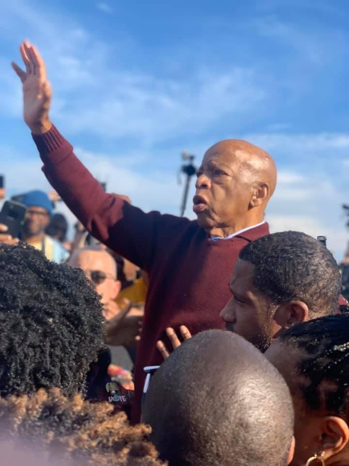 Took this photo of John Lewis on the Edmund Pettus Bridge 1 year ago today in Selma, Alabama. Critical that we carry forth his legacy and life’s work to ensure all Americans enjoy access to the ballot.