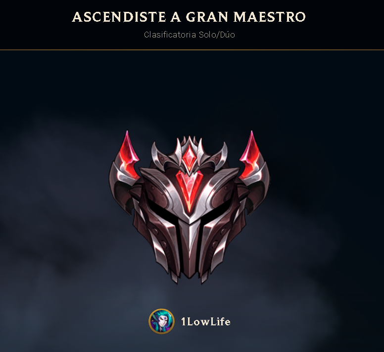 Se subio a GM padre.
(mañana se baja a master)