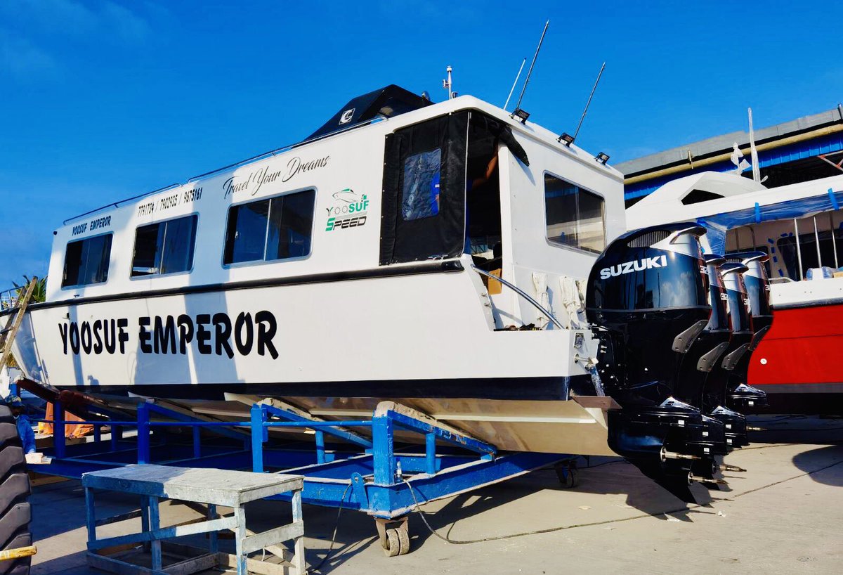 MTCCkashavaru's tweet photo. It was an honor for #TeamMTCC to recommend the best engine option and successfully completed a Quad Installation of SUZUKI #DF325A on the latest edition of Yoosuf Speed, “Yoosuf Emperor”. We are ready for the sea trials.

#MTCCkashavaru
#MTCCplc 
#SuzukiMarine https://t.co/49rF8QmDYS