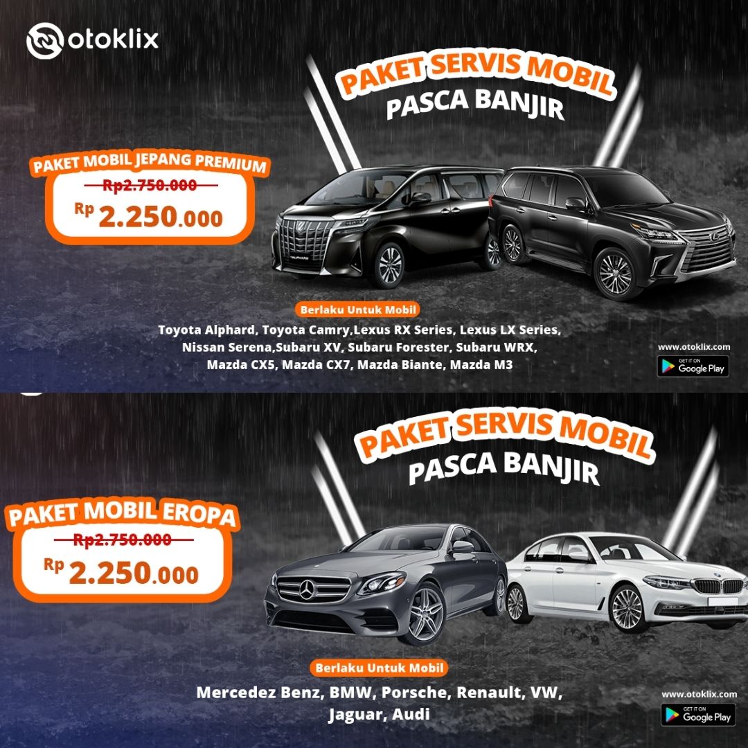 otoklix's tweet photo. ⚡️PROMO⚡️ Paket Perawatan Mobil Pasca Banjir. Klik 
https://t.co/uMCKt62nqA untuk info lebih lanjut 😎 https://t.co/tpnT5Dk97E