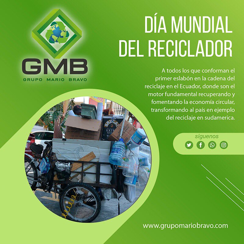 mbravobano's tweet photo. Feliz día a todos los que conforman la cadena del reciclaje en el Ecuador. https://t.co/lA9PcEPGf7