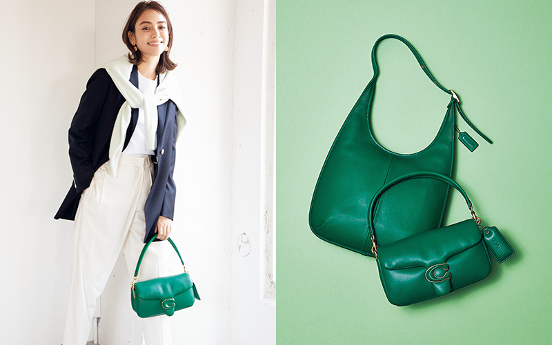 小学館 Oggi 気分も着こなしも春めく 最新 グリーン バッグ4選 T Co 8murevyyyw 滝沢カレン バッグ 新作バッグ コーデ コーデ コーディネート ファッション Coach コーチ Vasic ヴァジック Avacation アバケーション