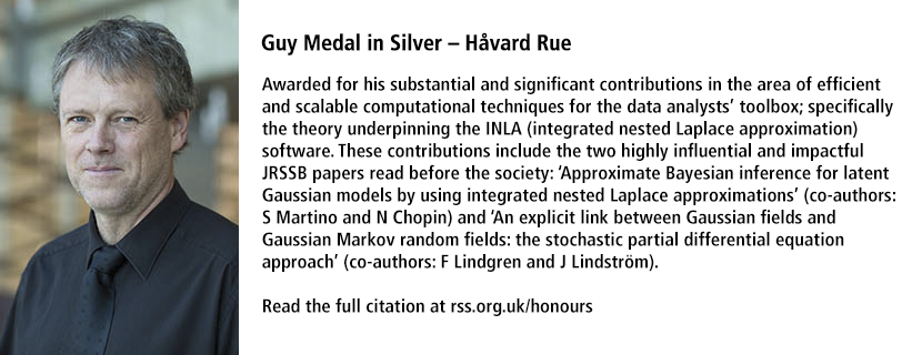 This year’s Guy Medal in Silver recipient is Håvard Rue. Read his citation and about the other winners in our news announcement at rss.org.uk/news-publicati…