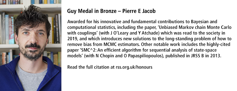 The recipient of our Guy Medal in Bronze this year is Pierre E Jacob.
Read the full citation and about the other winners in our news announcement at rss.org.uk/news-publicati… #RSSHonours