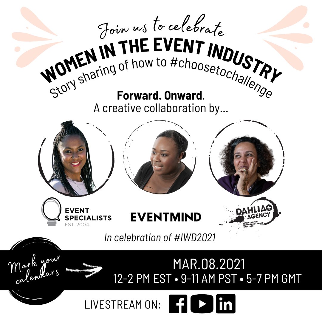theEventMind's tweet image. Exciting news! 🌟
 
Join us on 8th March 5-7pm GMT where we'll be talking with amazing women in the industry to find out how they #ChooseToChallenge this International Women's Day!
 
Tune into the stream by following our EventMind Facebook page to be notified when we go live!