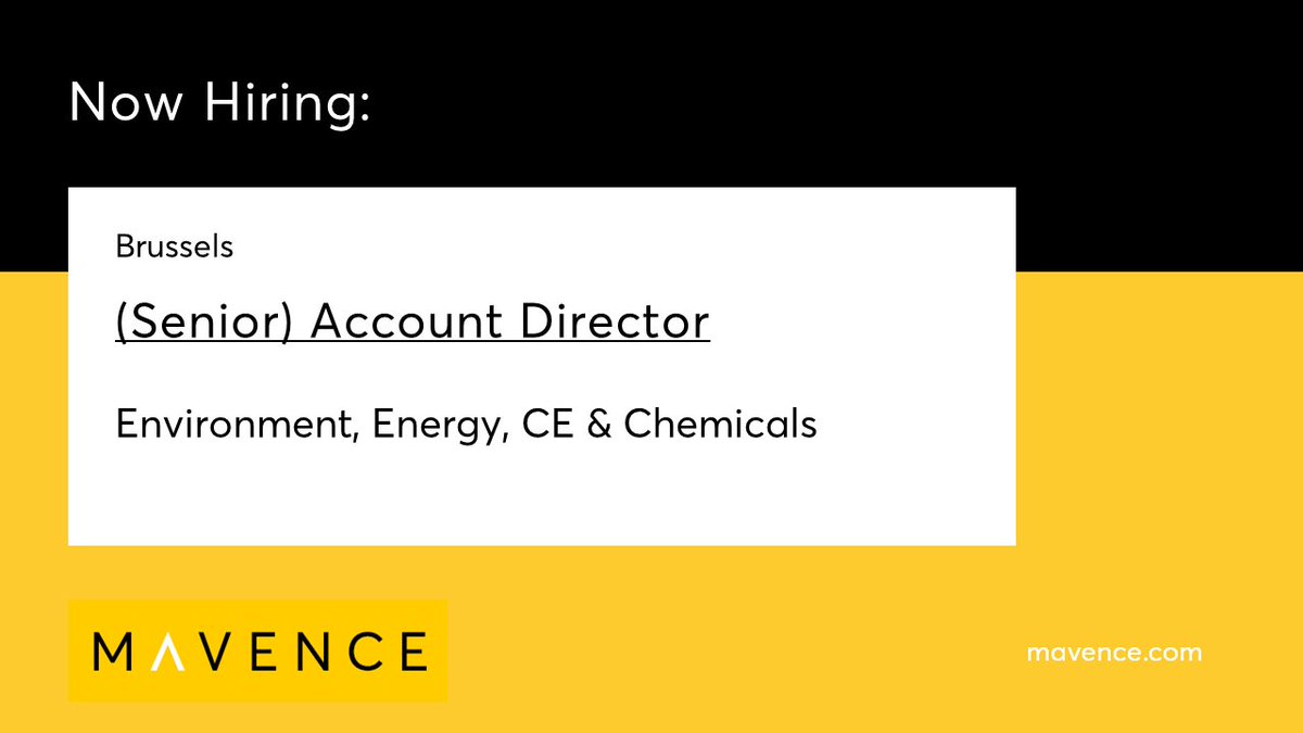 #Mavence is recruiting a Senior Account Director for a leading global PA agency in Brussels to work on environment, energy, and chemical policy issues - get in touch with one of our Mavens to learn more linkedin.com/pulse/global-p…

#hiring #hr #publicaffirs #eu #energy #environment
